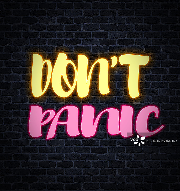霓虹灯不要惊慌标志图片素材