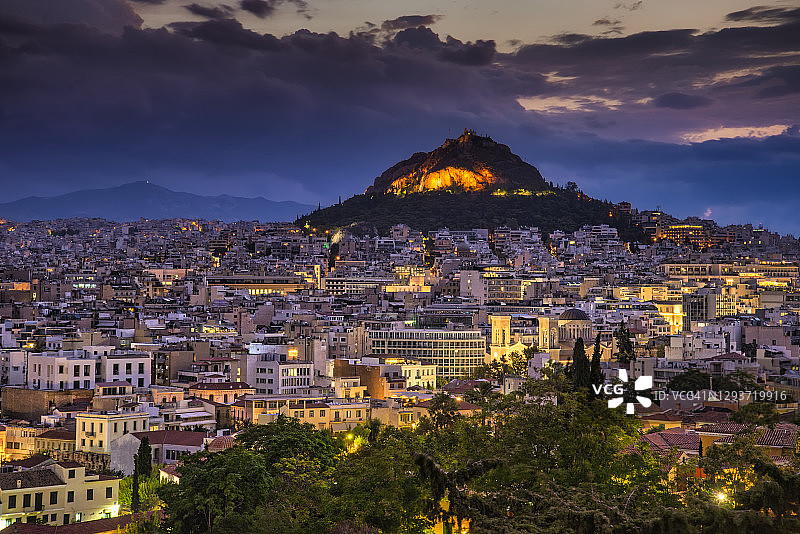 希腊雅典利卡维多斯山图片素材