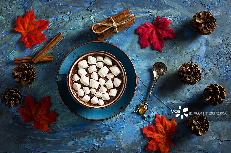扁平风格自制棉花糖热巧克力图片素材