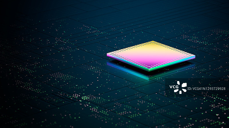 三维渲染的电子晶片图片素材