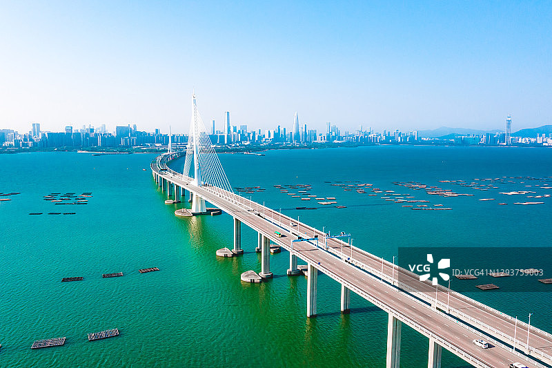 深圳湾大桥航拍图片素材