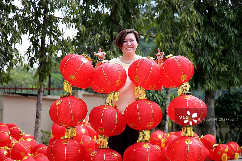 中国新年红色灯笼图片素材