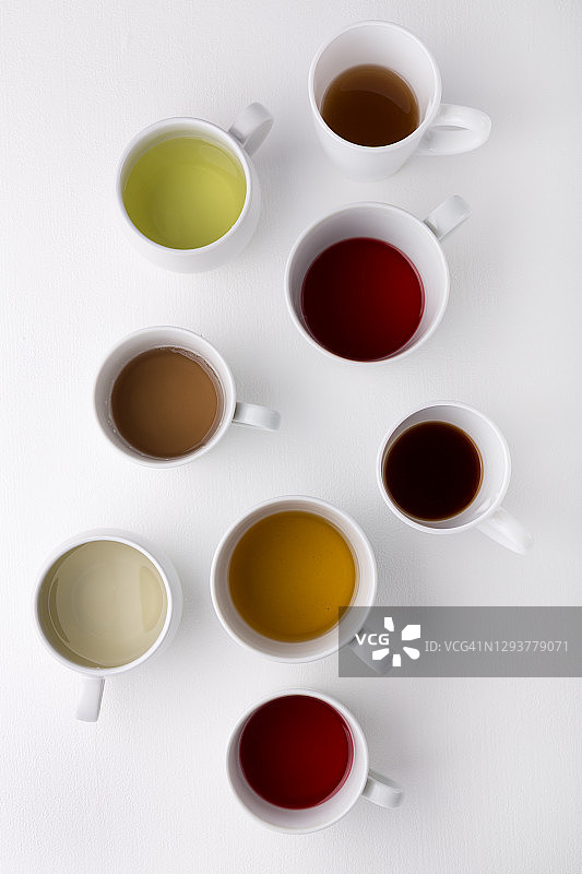 不同种类的茶杯套装图片素材