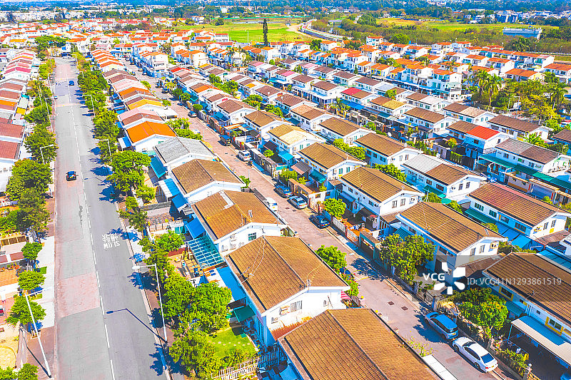 香港元朗的乡村住宅图片素材