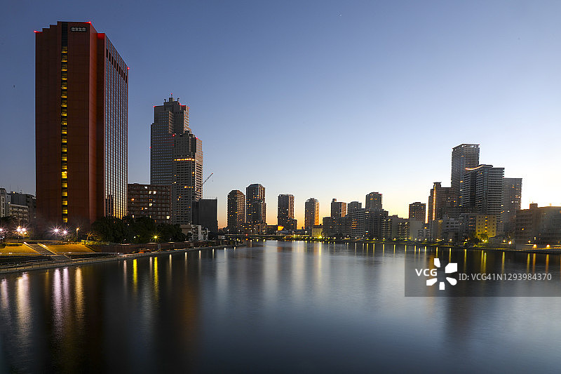 元旦清晨的隅田川图片素材