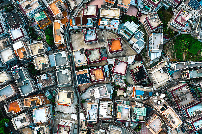 高空俯瞰住宅区图片素材