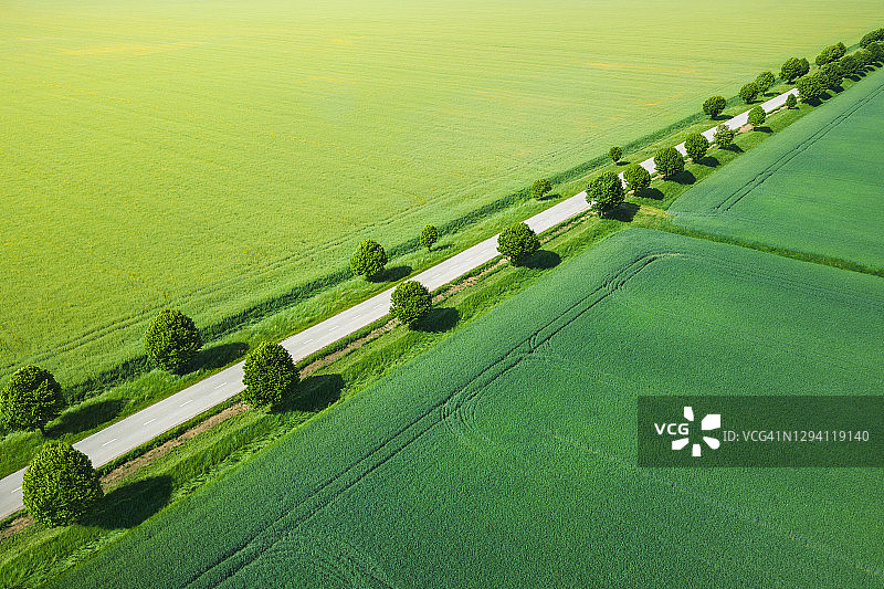 乡村道路鸟瞰图片素材