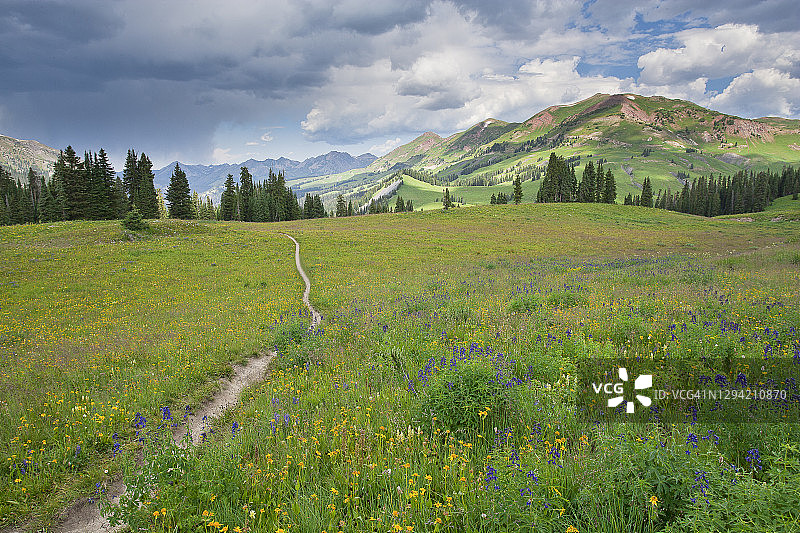高山小径图片素材