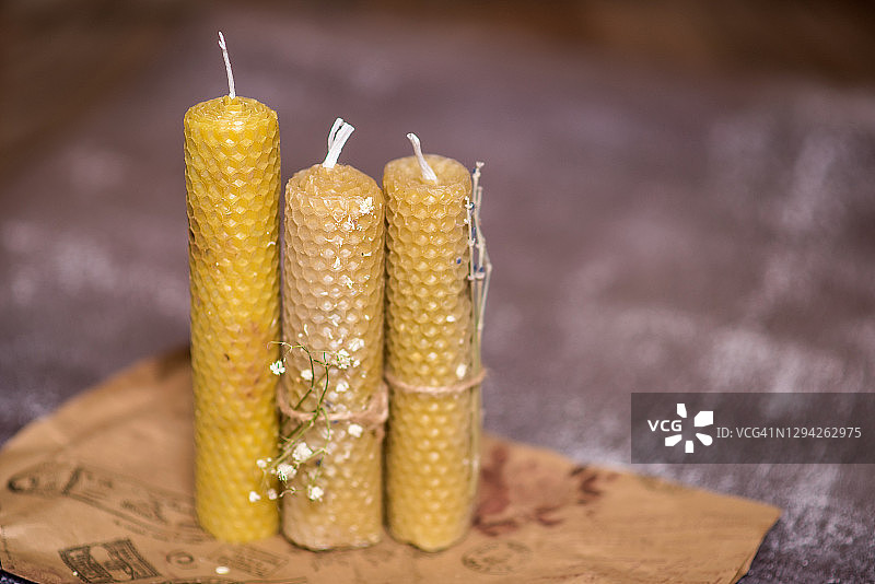 精美手工蜂蜡芳香蜡烛图片素材