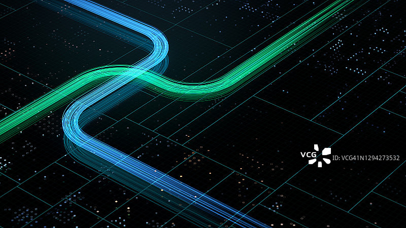 快速流动的3D渲染粒子图片素材