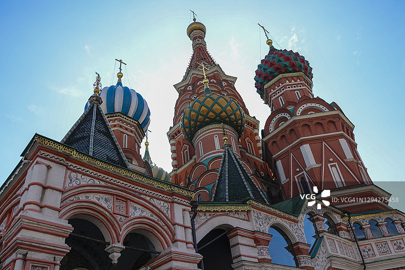 拥有著名彩色穹顶的圣巴西尔大教堂图片素材