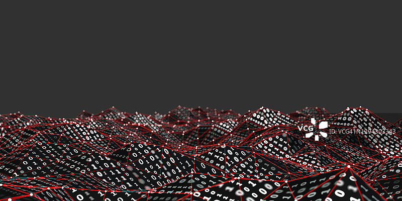 具有抽象二进制代码的大数据网络抽象概念图片素材