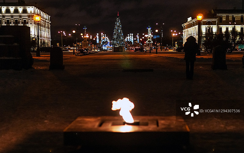 圣彼得堡火星广场新年装饰图片素材