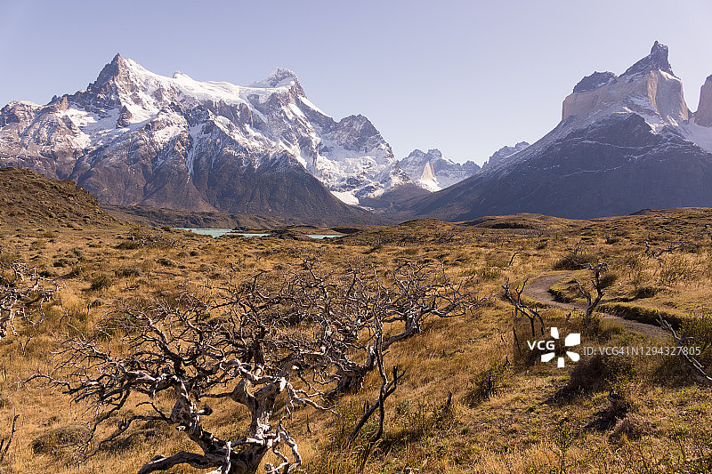 百内格朗德山和百内角峰，智利巴塔哥尼亚图片素材