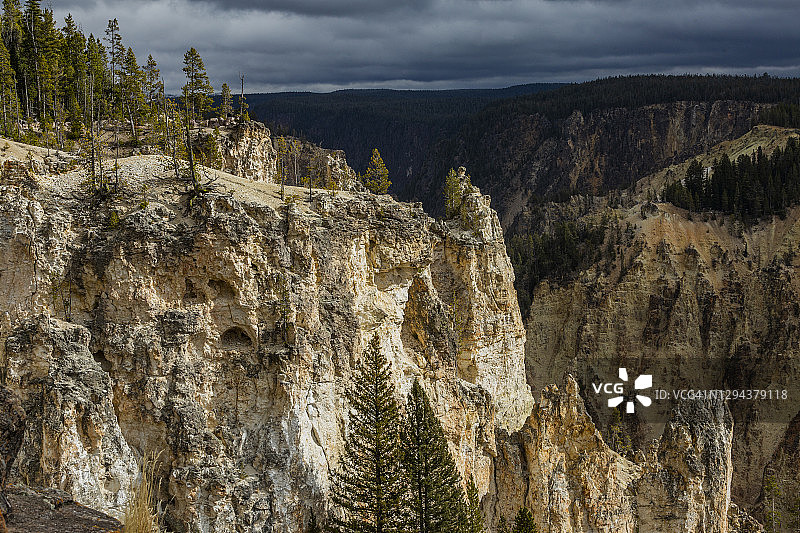 美国怀俄明州黄石国家公园大峡谷图片素材