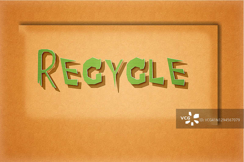 剪纸字母中的“回收”一词图片素材