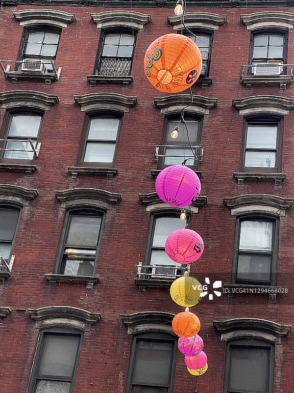 唐人街的纸灯笼图片素材