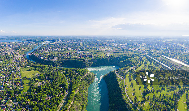 加拿大安大略省尼亚加拉瀑布镇景观航拍图片素材