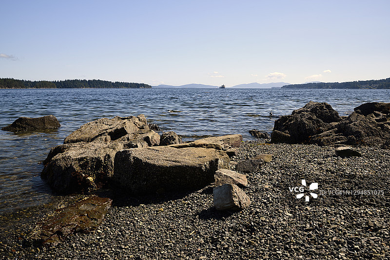 加拿大不列颠哥伦比亚省温哥华岛莱迪史密斯的特兰斯弗海滩图片素材