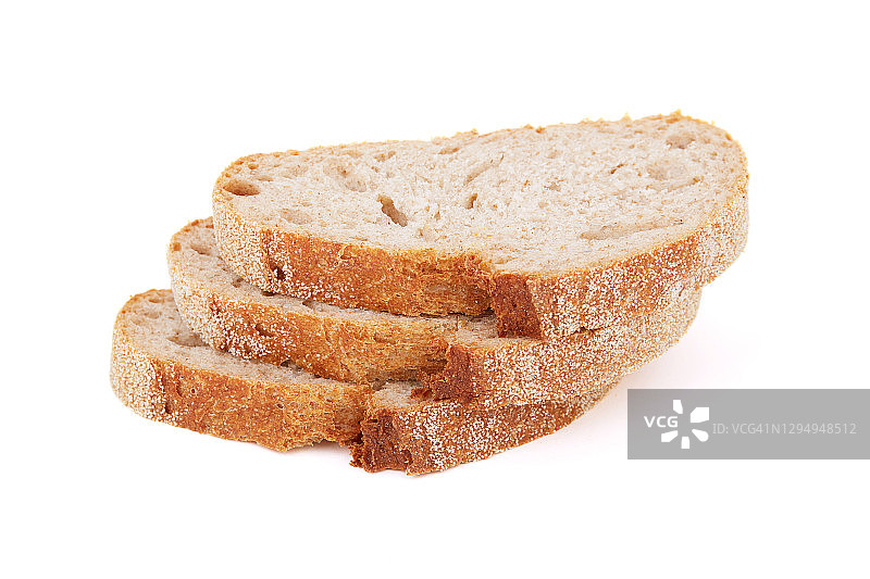白色背景上的面包片图片素材
