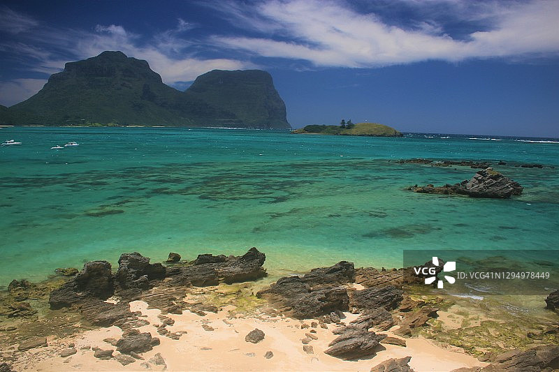 豪勋爵岛泻湖的海蓝色图片素材