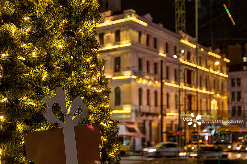 希腊雅典的圣诞节装饰品特写图片素材