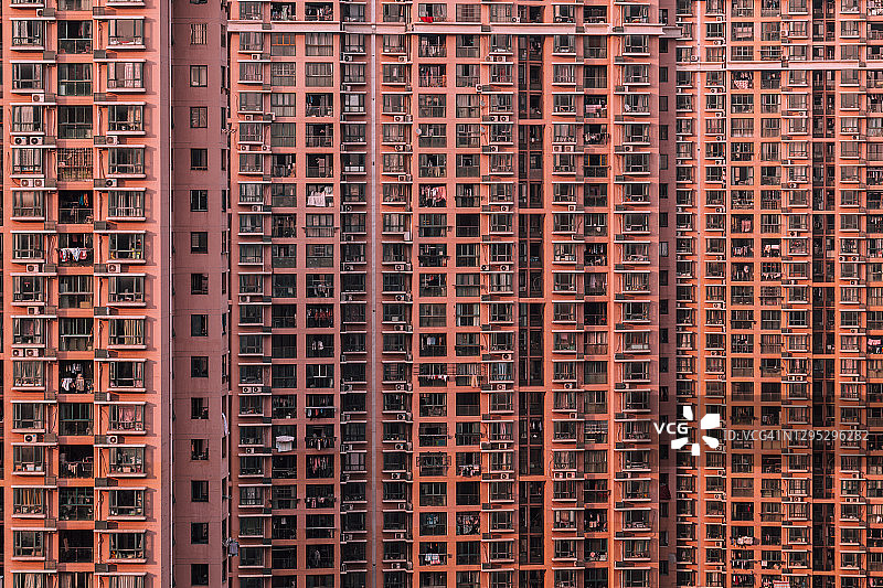 黄昏时分的住宅楼鸟瞰图图片素材