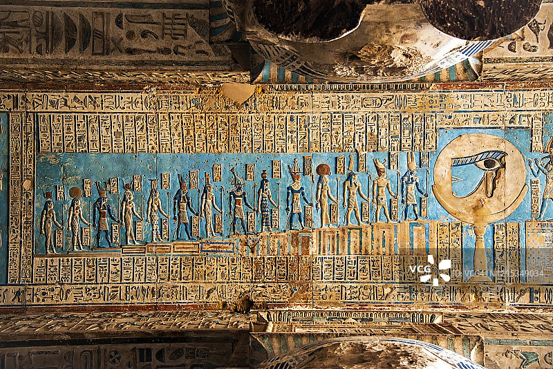 埃及丹德拉哈索尔神庙天文天花板图片素材