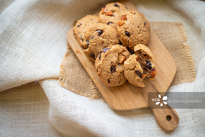 自制巧克力曲奇饼干图片素材