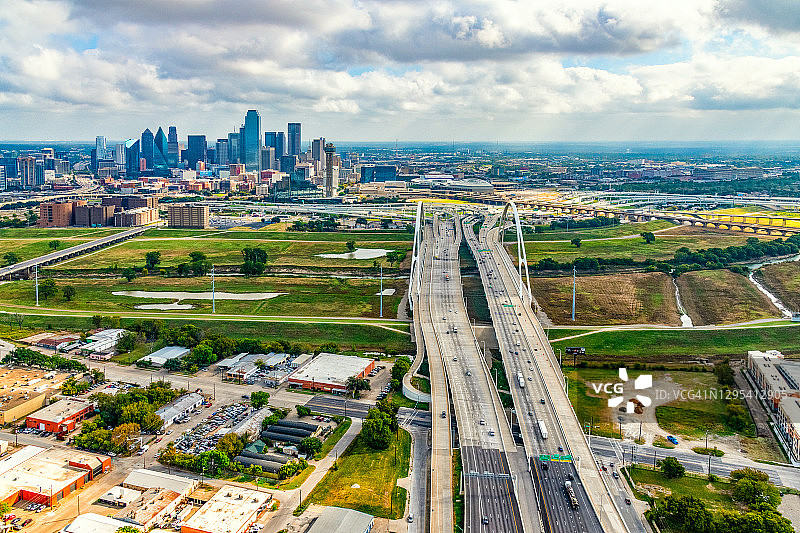 达拉斯天际线航拍图片素材