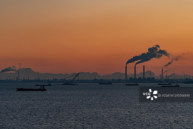 日本千叶县的工厂区图片素材