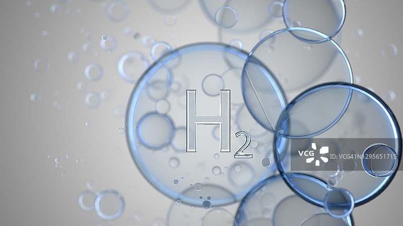 抽象纳米分子结构，H2氢图片素材