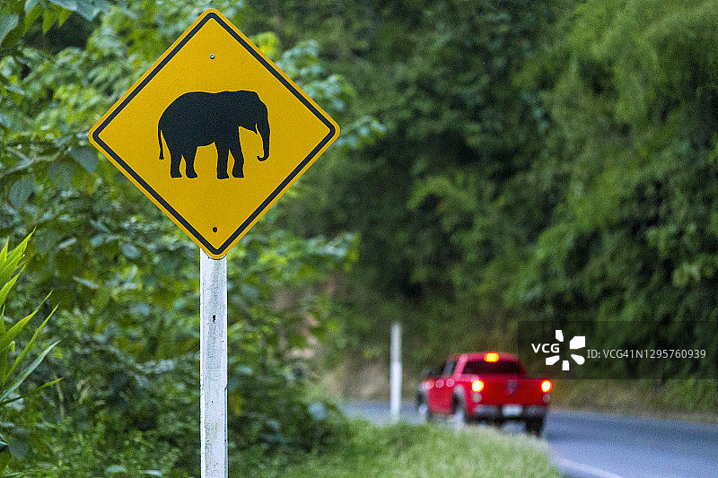 清迈府（泰国）的道路标志图片素材