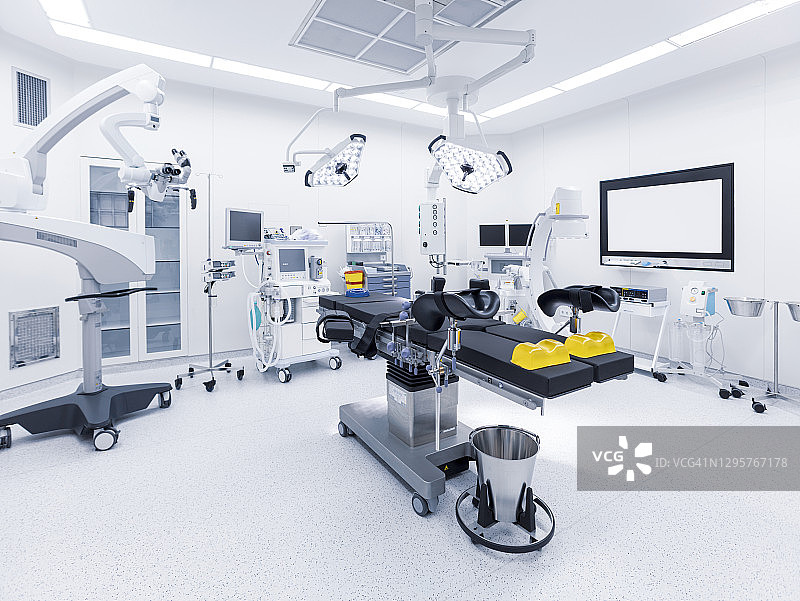 配备监视器和设备的现代化医院手术室图片素材