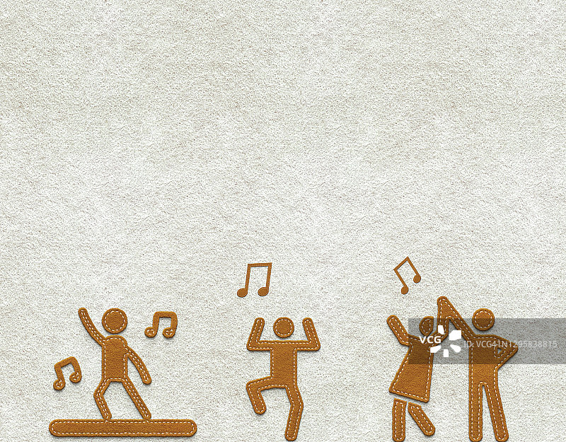 与音符共舞的毛毡人形图片素材