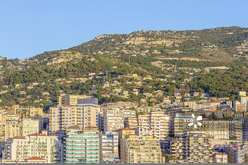 法国摩纳哥蒙特卡洛的宫殿和摩天大楼图片素材