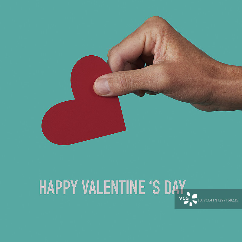 红色爱心与情人节快乐文字图片素材