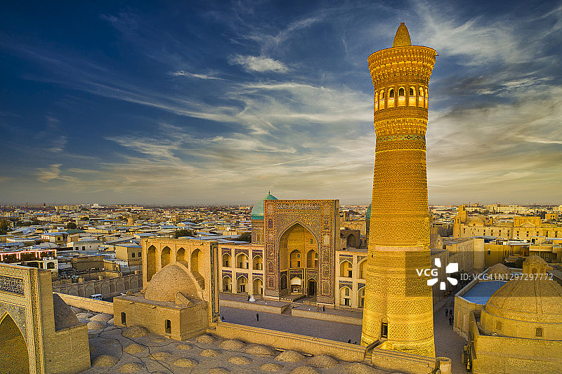 乌兹别克斯坦布哈拉历史丝绸之路航拍图片素材