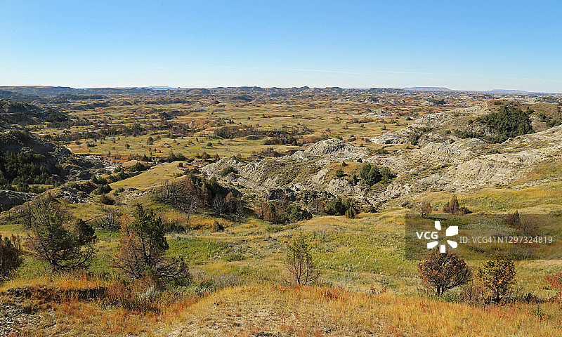 西奥多·罗斯福国家公园的恶地,北达科他州图片素材