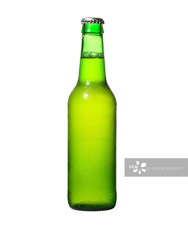 未贴标签的绿色啤酒瓶图片素材