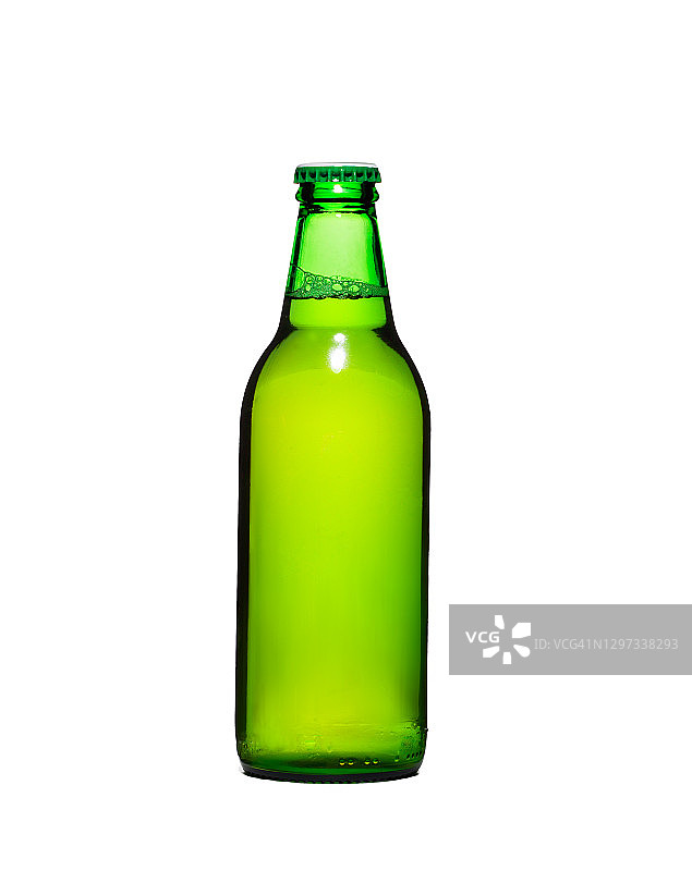 未贴标签的绿色啤酒瓶图片素材