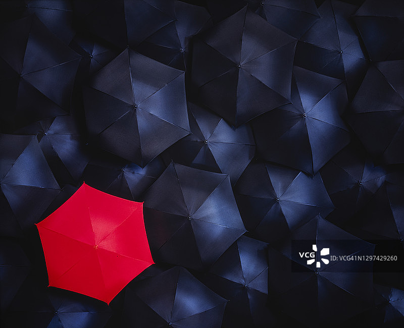 独特的红色雨伞图片素材