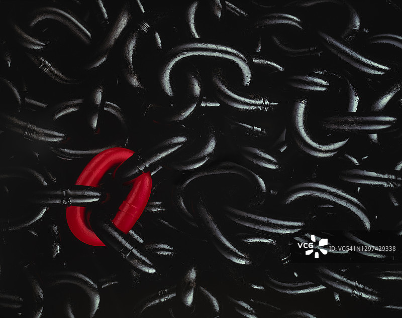 独特的红色链环图片素材