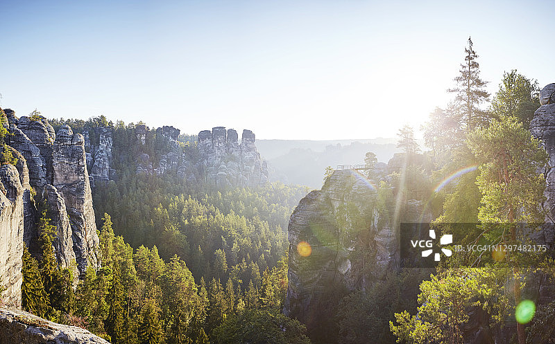 德国萨克森瑞士的砂岩塔图片素材