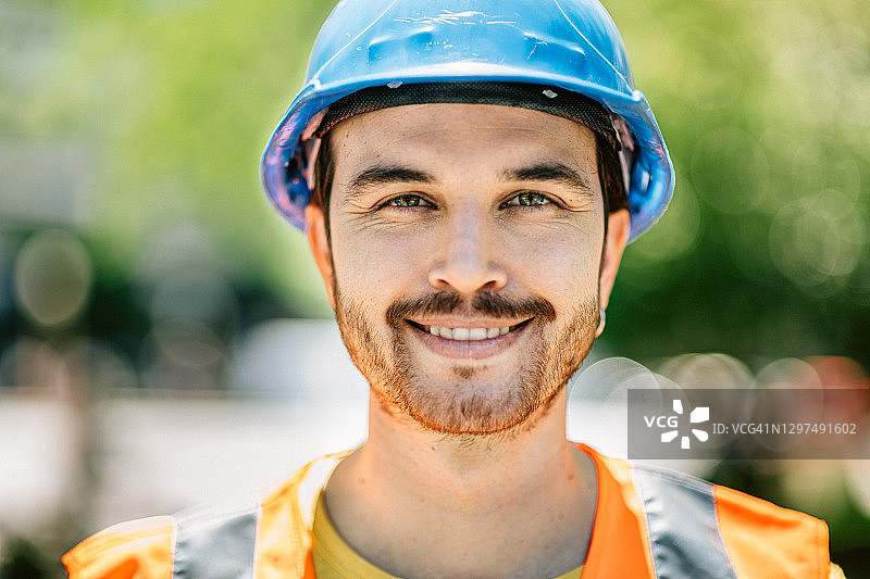 蓝领工人肖像图片素材