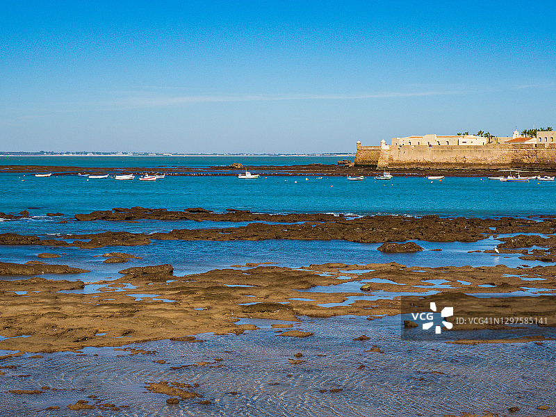 加的斯La Caleta海滩图片素材