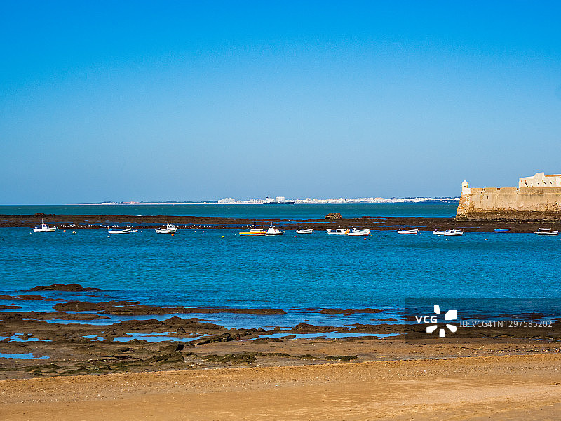 加的斯La Caleta海滩图片素材