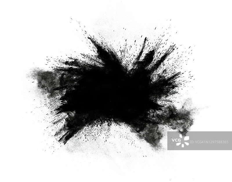 白色背景上白色粉尘颗粒的冲击与爆炸图片素材