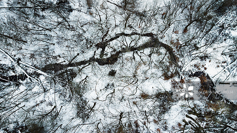 冬季河流风光航拍图片素材