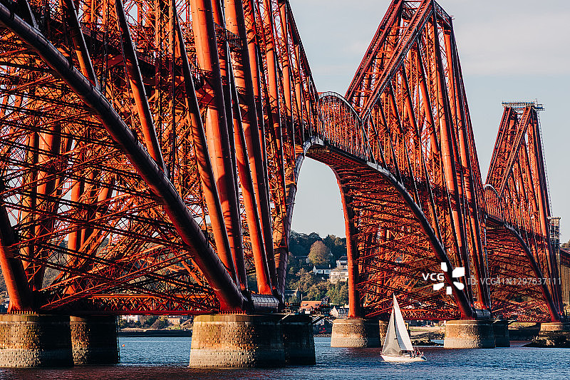 苏格兰福斯桥的日间景色图片素材